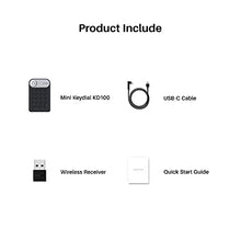 Load image into Gallery viewer, HUION Mini Keydial KD100 Express Keys Remote Keyboard for Pen Display and Drawing Tablet, One-Handed Shortcut Keys Keypad with 18 Customizable Keys & Dial for Animation, Illustration, Video, Design