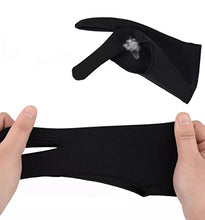 Load image into Gallery viewer, Artist Glove with Two Fingers 2 Pack,Free Size Prevents smudges for Light Box Graphic Tablet Pen Display iPad Pro Pencil Black Drawing Art Creation