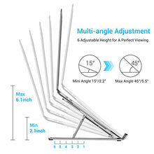 Load image into Gallery viewer, Laptop Stand for Desk, Ergonomic Portable Aluminum Alloy Computer Holder, Foldable Riser with 6 Levels Adjustable Compatible with 10-15.6" inch Notebook and Tablets