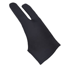 Load image into Gallery viewer, Artist Glove with Two Fingers 2 Pack,Free Size Prevents smudges for Light Box Graphic Tablet Pen Display iPad Pro Pencil Black Drawing Art Creation