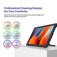 Load image into Gallery viewer, 2020 HUION KAMVAS 22 Plus Graphics Drawing Monitor w/ Full Laminated QD Screen 140% sRGB, Android Support Battery-Free 8192 Pressure Levels Stylus Tilt Drawing Pen Tablet, 21.5 IN Pen Display w/ Stand
