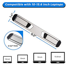 Load image into Gallery viewer, Tablet and Laptop Riser – Folding Aluminum Computer Stand Universally Compatible with 10”-16” Models Including MacBook, iPad, HP, Lenovo and Dell – Self-Adhesive with Non-Skid Silicone Feet (Silver)