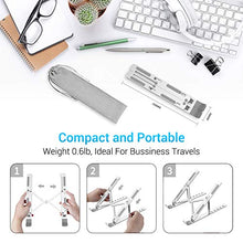 Load image into Gallery viewer, Laptop Stand for Desk, Ergonomic Portable Aluminum Alloy Computer Holder, Foldable Riser with 6 Levels Adjustable Compatible with 10-15.6" inch Notebook and Tablets
