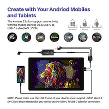 Load image into Gallery viewer, 2020 HUION KAMVAS 22 Plus Graphics Drawing Monitor w/ Full Laminated QD Screen 140% sRGB, Android Support Battery-Free 8192 Pressure Levels Stylus Tilt Drawing Pen Tablet, 21.5 IN Pen Display w/ Stand