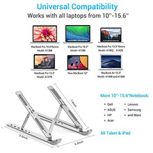 Load image into Gallery viewer, Laptop Stand for Desk, Ergonomic Portable Aluminum Alloy Computer Holder, Foldable Riser with 6 Levels Adjustable Compatible with 10-15.6" inch Notebook and Tablets