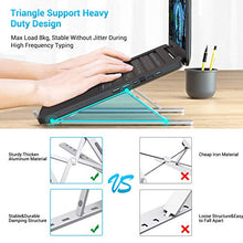 Load image into Gallery viewer, Laptop Stand for Desk, Ergonomic Portable Aluminum Alloy Computer Holder, Foldable Riser with 6 Levels Adjustable Compatible with 10-15.6" inch Notebook and Tablets